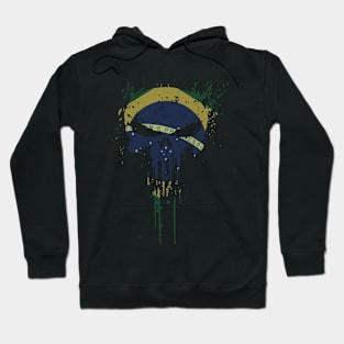 Brazil Skull Head Grunge Flag Hoodie